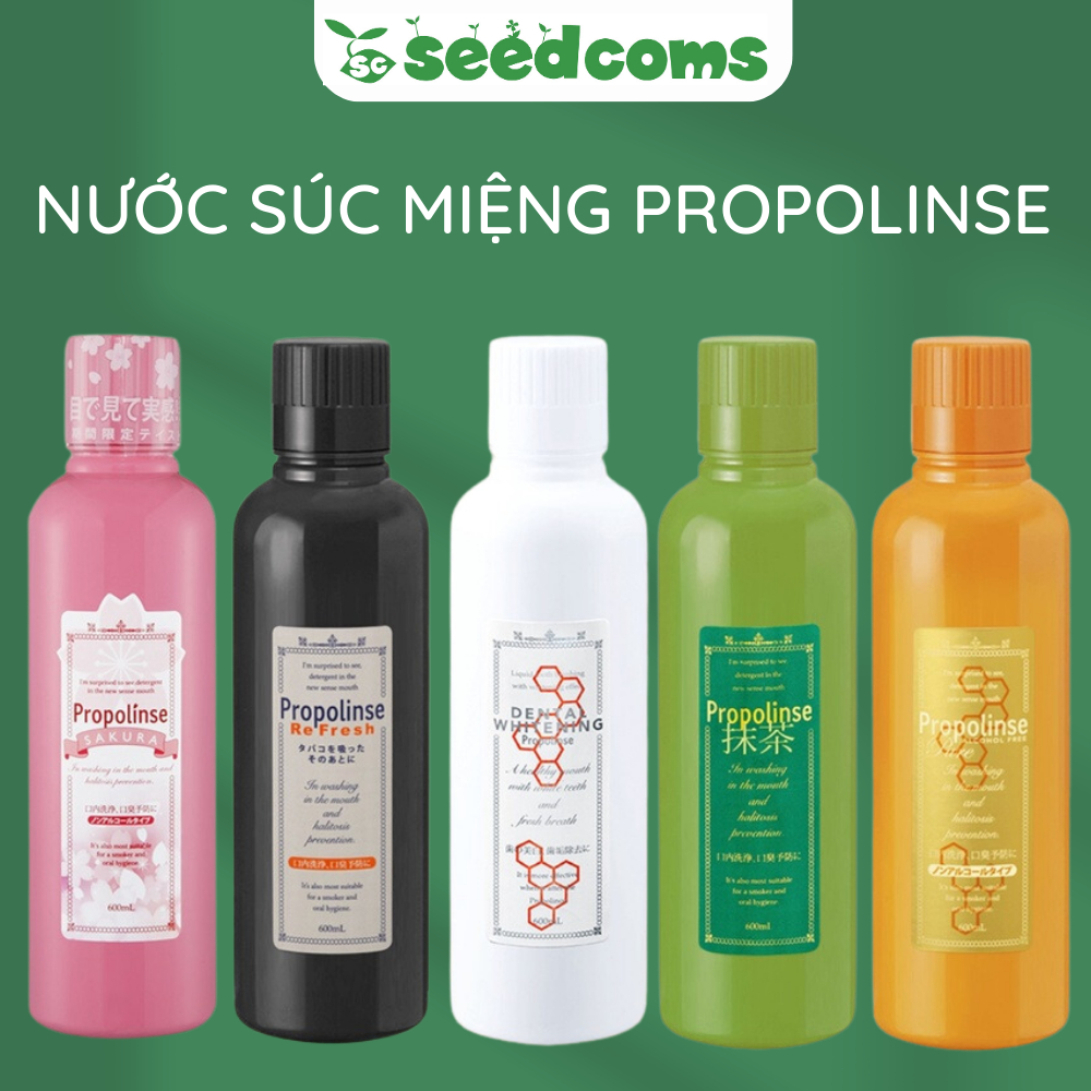 Nước súc miệng trắng răng sạch mảng bám Propolinse 600ml nội địa Nhật Bản - Seedcoms