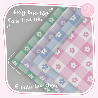 (Lẻ) Giấy Bao Tập Caro Hoa màu Pastel Xinh Xắn Cực Dễ Thương Hottrend