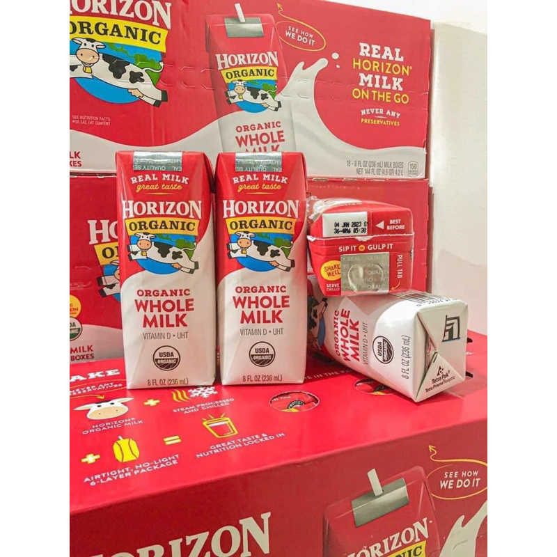 SỮA TƯƠI HORIZON ORGANIC WHOLE MILK MỸ 236ML - DATE 2026