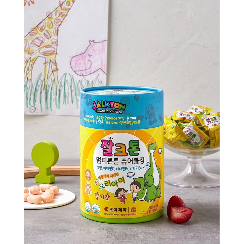 Kẹo vitamin canxi Jalkton cho bé tăng chiều cao bé trên 2 tuổi Hàn Quốc