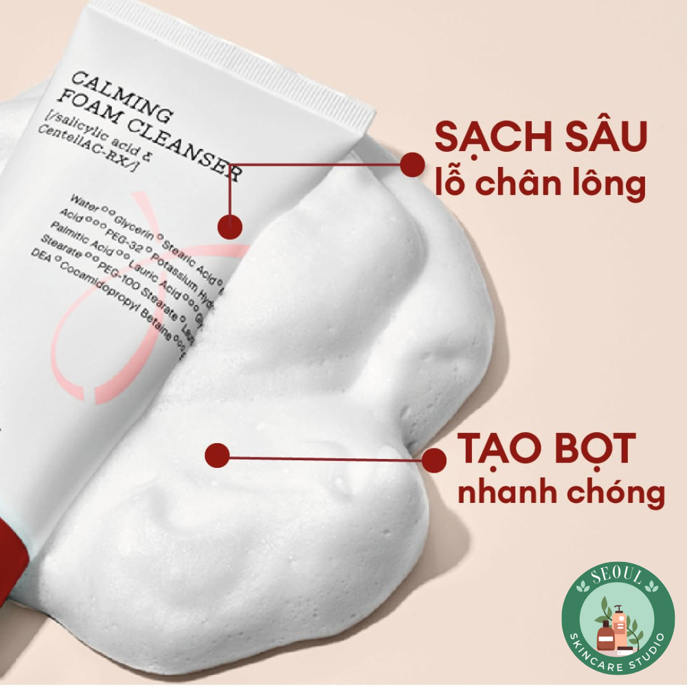 Sữa Rửa Mặt Cosrx AC Collection Calming Foam Cleanser 150ml Cho Da Dầu, Mụn, Nhạy Cảm