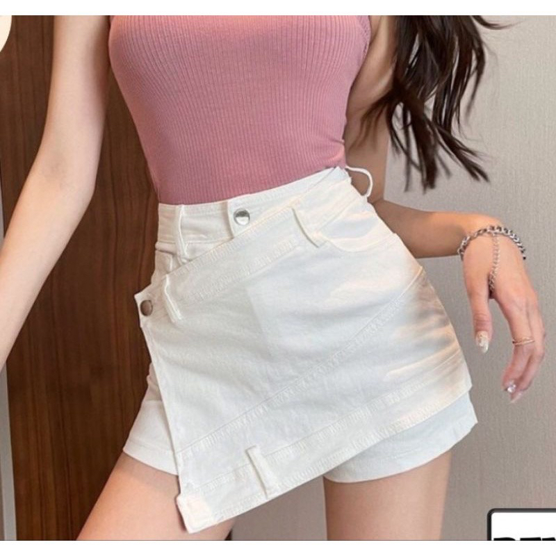 Chân váy jean kaki đắp vạc chéo , Chân váy kaki đắp chéo sang chảnh🌱🌱🌱p/u