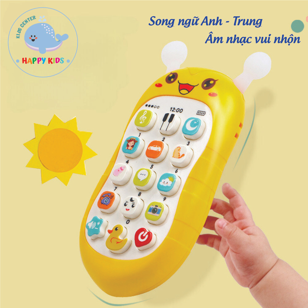 Đồ chơi điện thoại phát nhạc kèm gặm nướu HAPPY-KIDS Điện thoại thông minh có nhạc cho bé