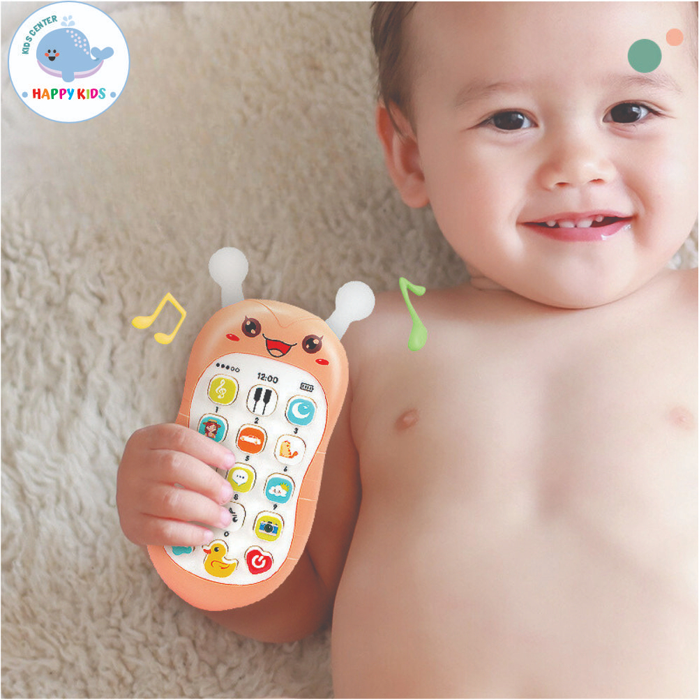 Đồ chơi điện thoại phát nhạc kèm gặm nướu HAPPY-KIDS Điện thoại thông minh có nhạc cho bé