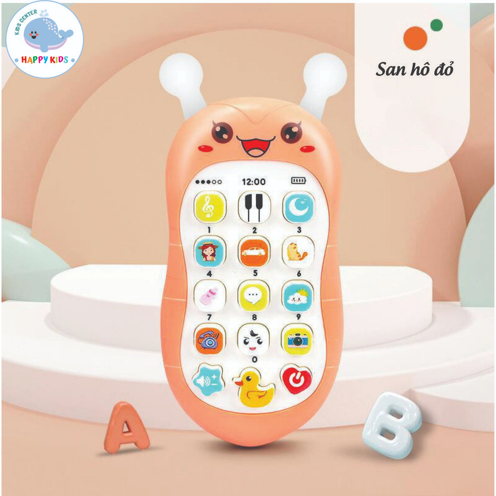 Đồ chơi điện thoại phát nhạc kèm gặm nướu HAPPY-KIDS Điện thoại thông minh có nhạc cho bé