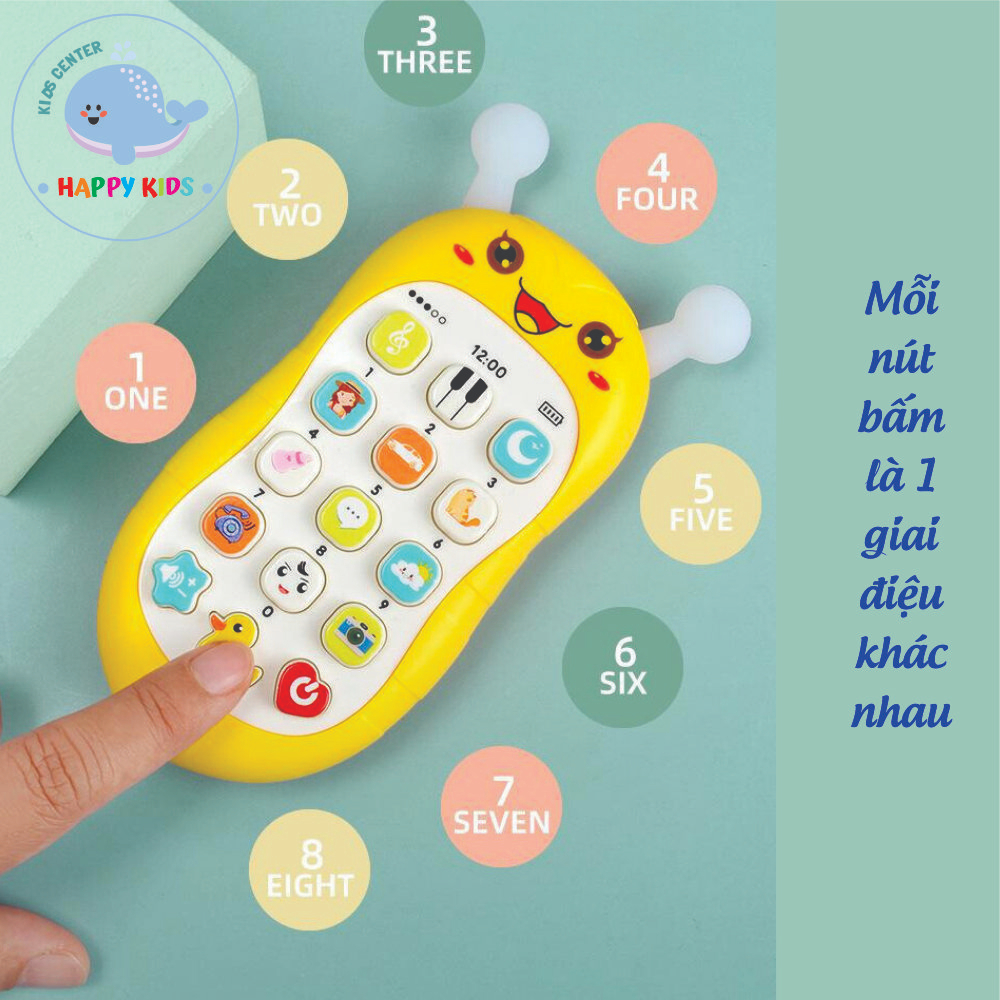 Đồ chơi điện thoại phát nhạc kèm gặm nướu HAPPY-KIDS Điện thoại thông minh có nhạc cho bé