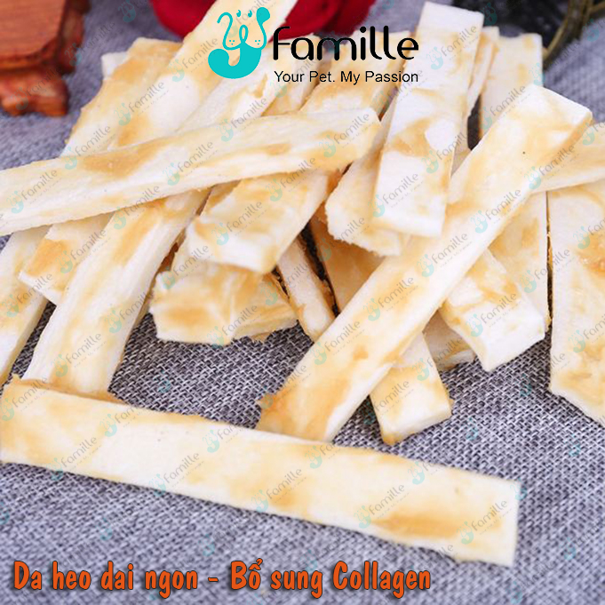 Thanh Gặm Giảm Stress Cho Thú Cưng JFamille, Da Bò Nướng Giòn, Bổ Sung Collagen Hiệu Quả. Ngăn Ngừa Hôi Miệng