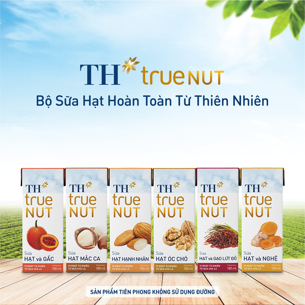 Thùng 48 hộp sữa hạt và gấc TH True Nut 180ml (180ml x 48)