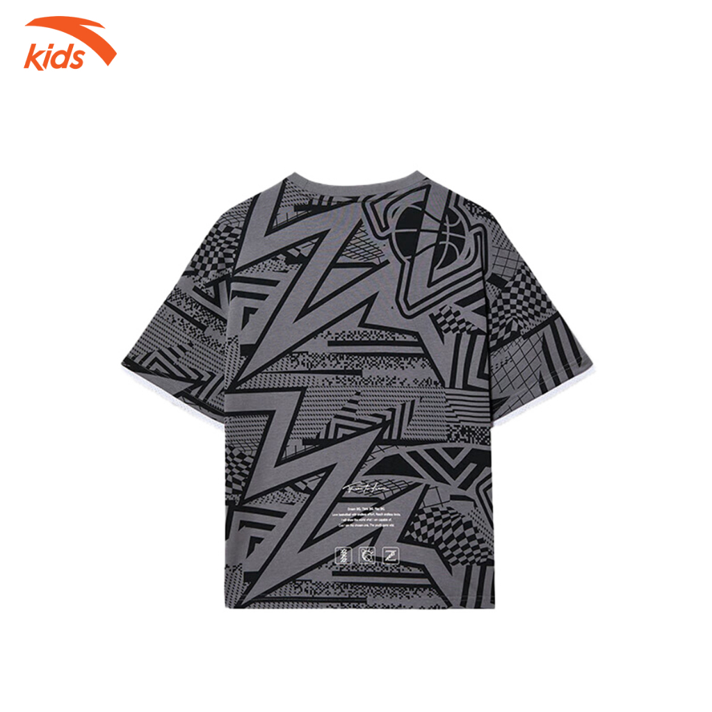 Áo phông thể thao bé trai Anta Kids vải polyester co giãn 4 chiều, thoáng khí W352321430