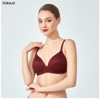Áo lót ren tàng hình Format - Đỏ đô ren