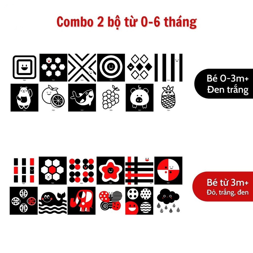 Bộ thẻ kích thích thị giác cho bé bao gồm thẻ gấp và thẻ decal dán tường thương hiệu Lalala baby