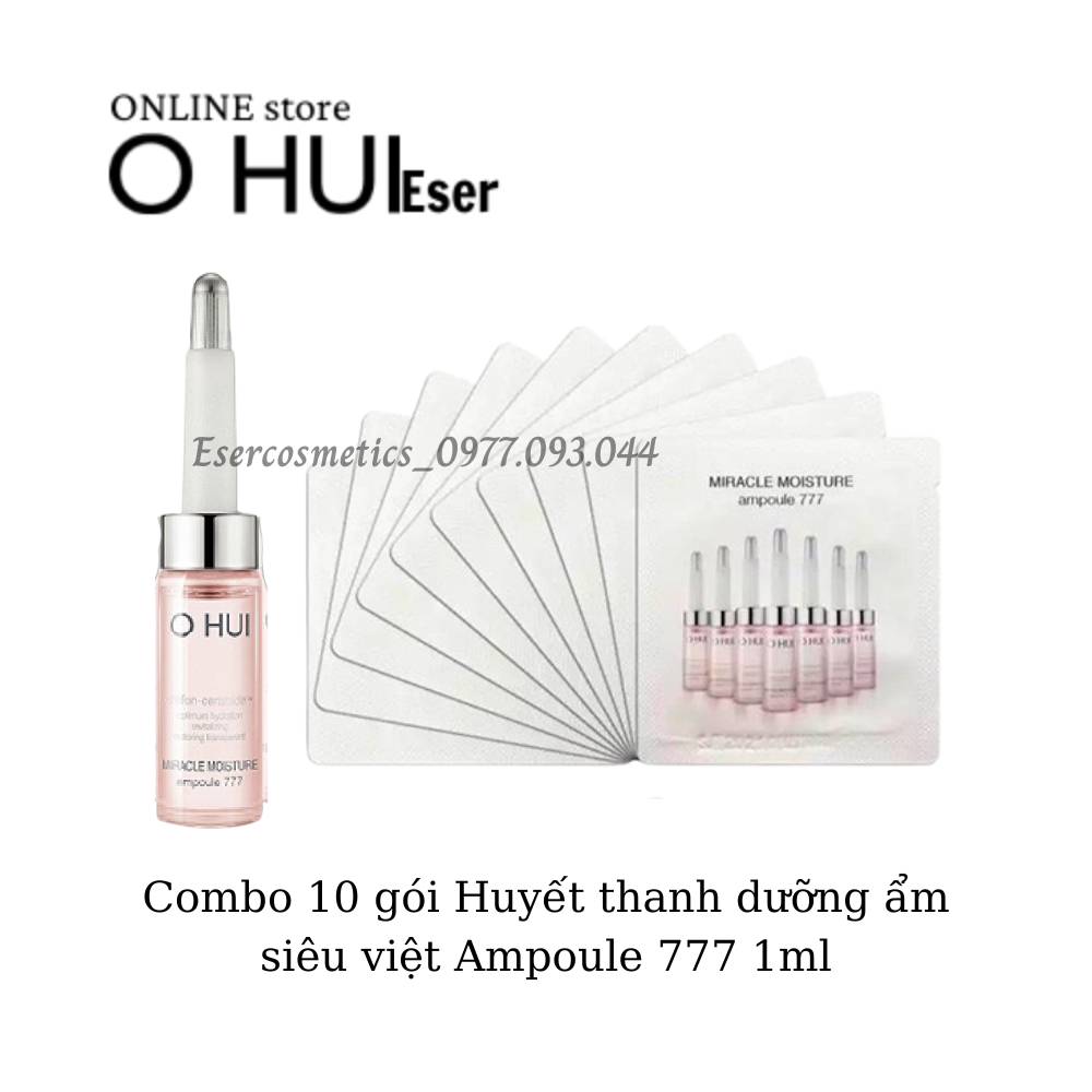 combo 10 gói Huyết thanh dưỡng ẩm siêu việt Ampoule 777 1ml_ÉSERsample❤