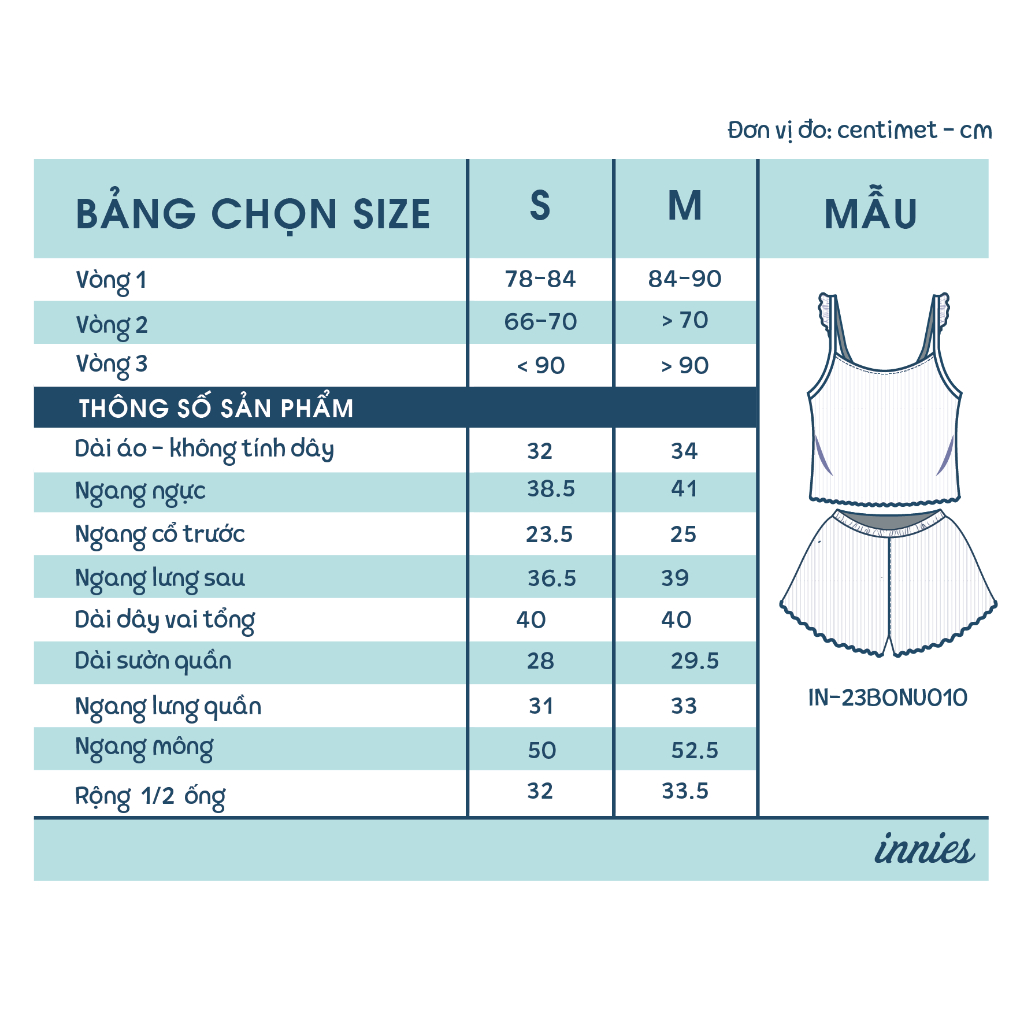 Bộ 2 dây cánh tiên nhỏ cho nữ cao cấp, tone màu pastel dễ thương, chất vải thun rib co giãn & đàn hồi tốt Innies