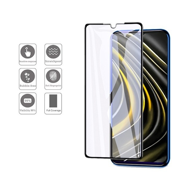 Kính cường lực Full màn Xiaomi Redmi Note 5 6 7 8 9 9T 10 10s 11 11s 11T 12 12s 12T 12R Pro Max Turbro Speed Pro+ 4G/5G
