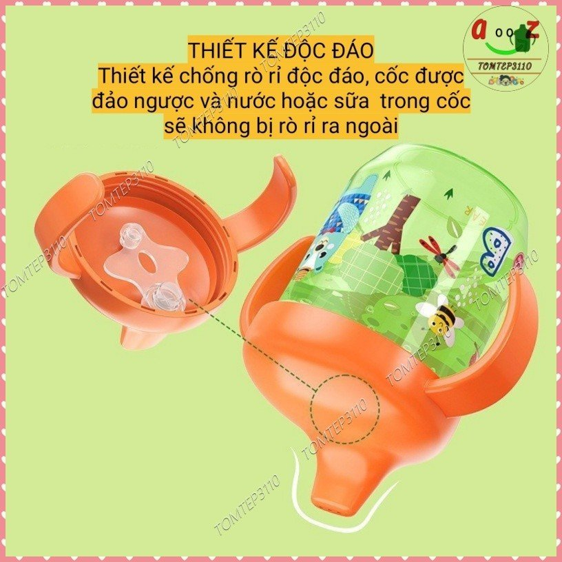 Cốc, Bình Tập Uống Nước Mỏ Vịt Nhựa Có Van Chống Sặc Cho Bé MA215-M2