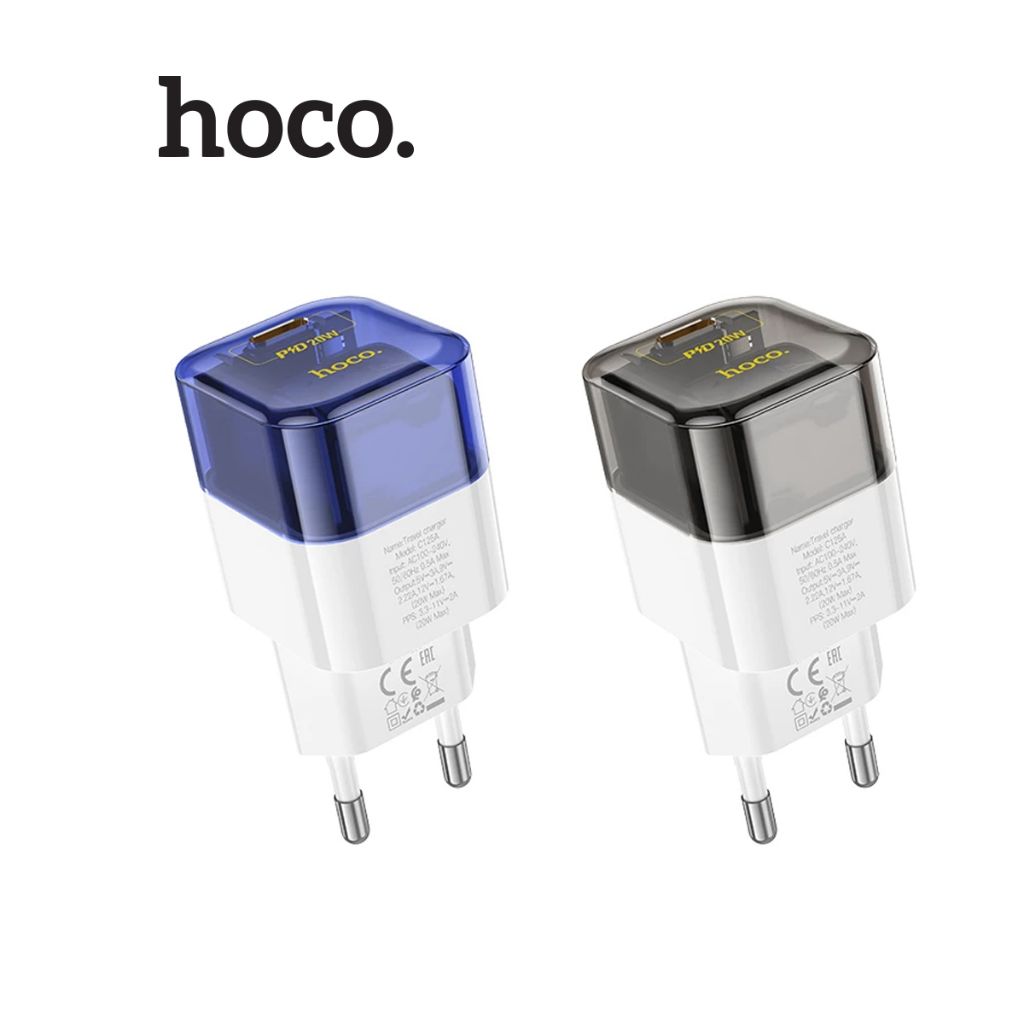 Củ sạc nhanh PD20W C125A 1 cổng Type-C QC3.0 thiết kế trong suốt sang trọng , nhỏ gọn tiện lợi, chân tròn