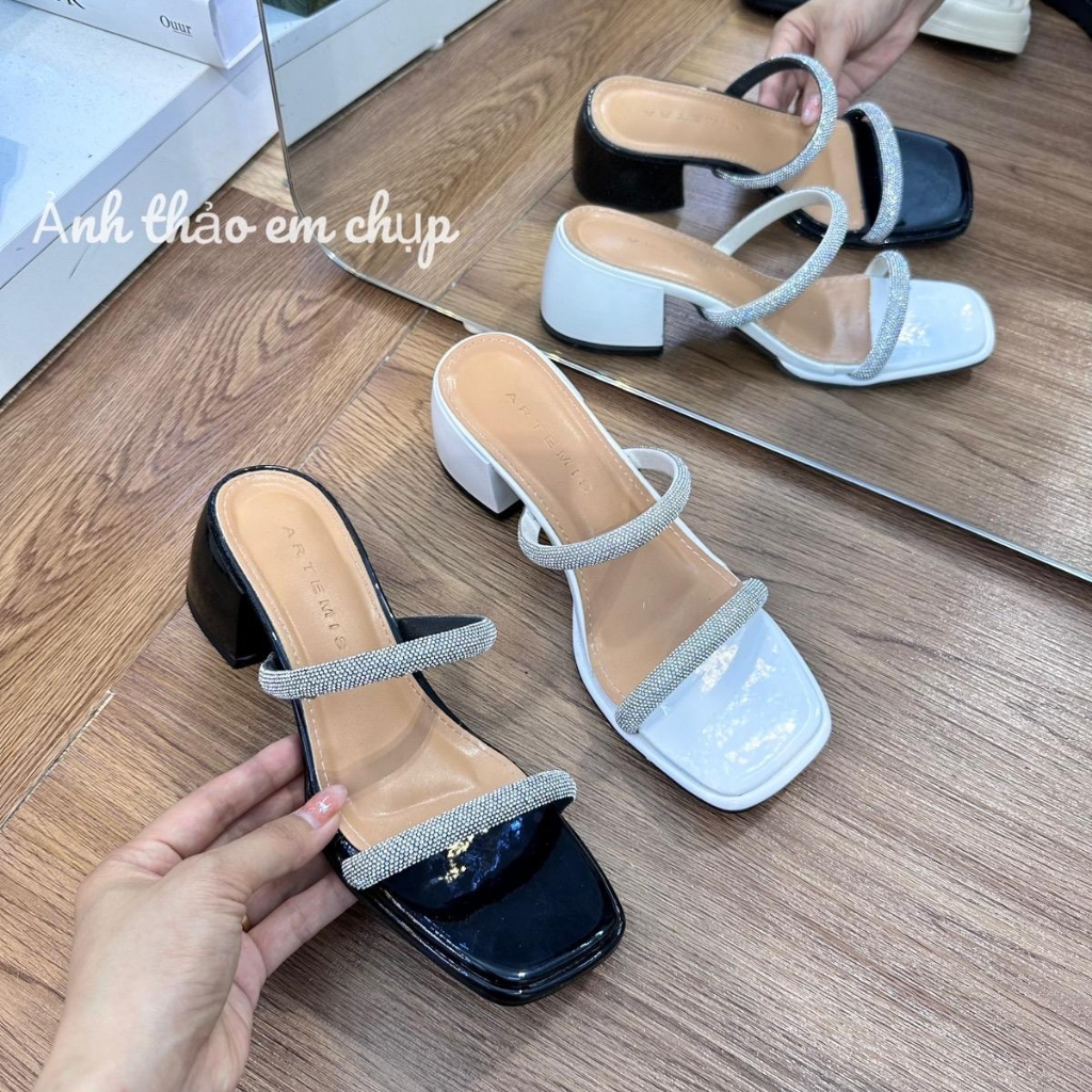 Dép nữ thời trang 2 quai đá gót 5p Full Hộp ( mã DV31)