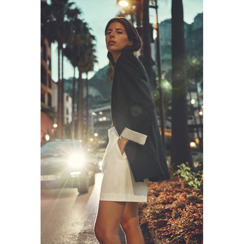 Áo khoác nữ / khoác dạ nữ  Blazer Za.RA chất vải cotton mặc 4 mùa