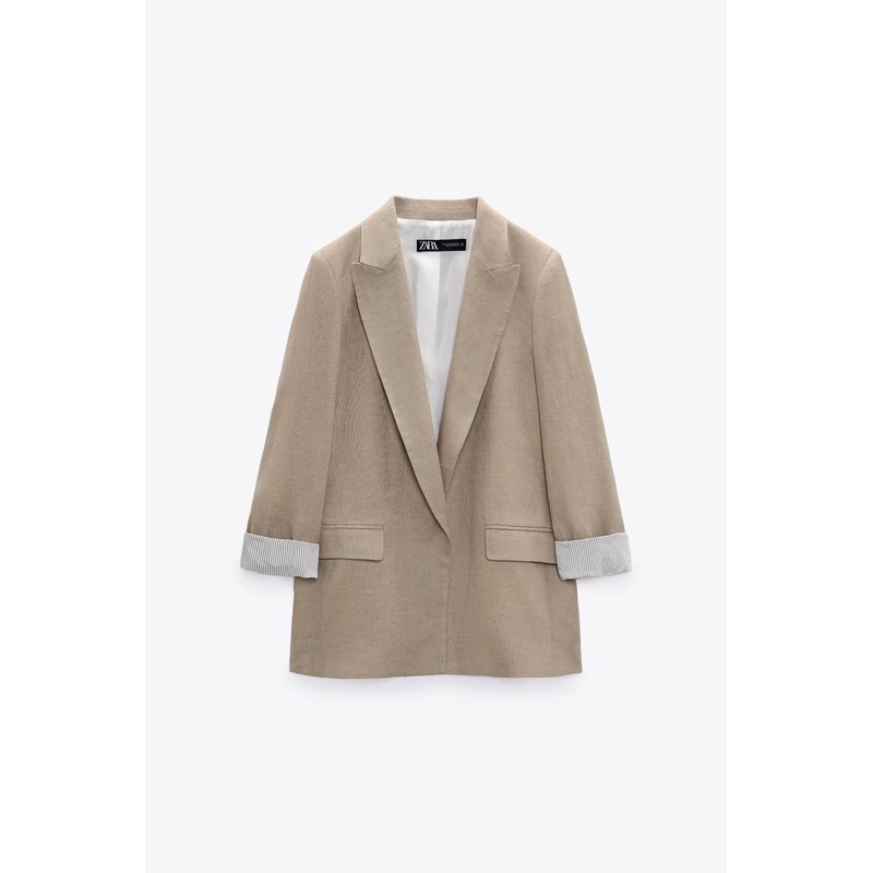 Áo khoác nữ / khoác dạ nữ  Blazer Za.RA chất vải cotton mặc 4 mùa