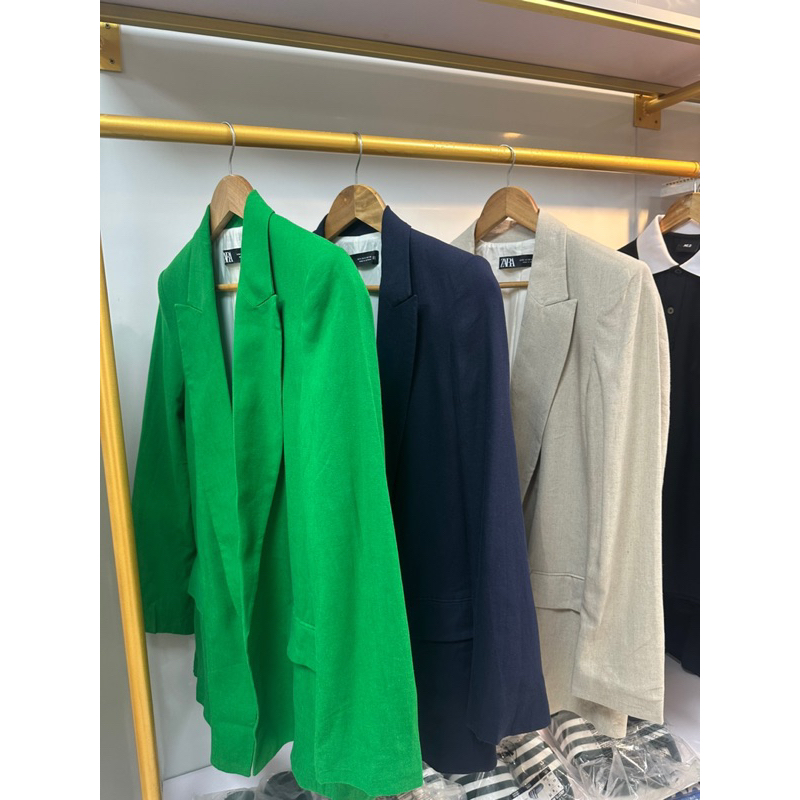 Áo khoác nữ / khoác dạ nữ  Blazer Za.RA chất vải cotton mặc 4 mùa