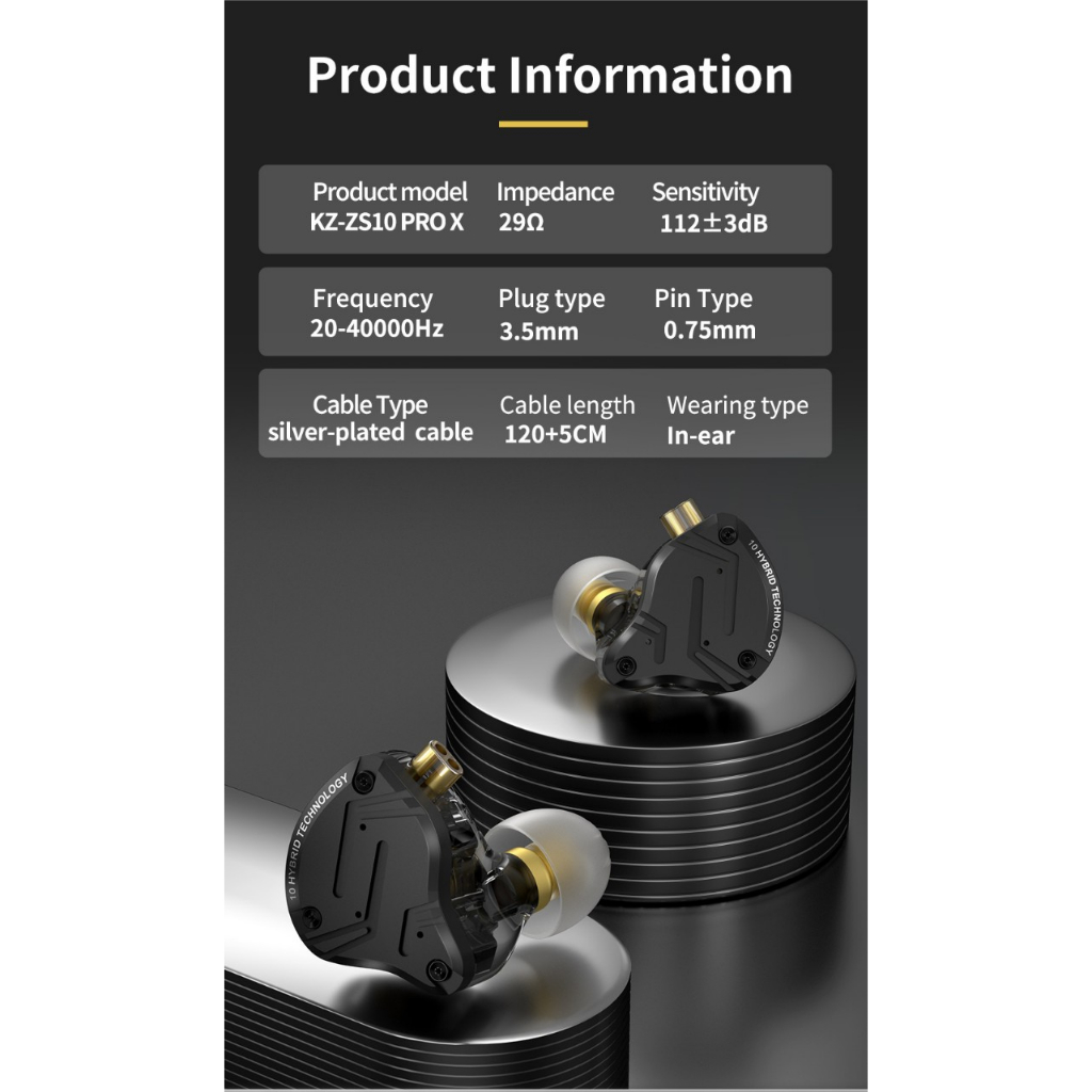Tai nghe Hybrid 10 Driver KZ ZS10 PRO X - âm thanh chi tiết, bản cập nhật mới của ZS10 PRO
