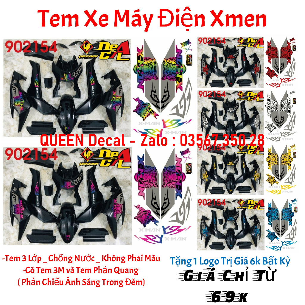TEM XE ĐIỆN XMen - Mẫu mới, màu mới