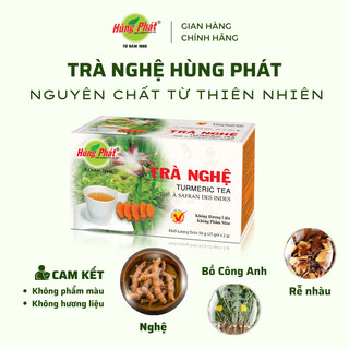 Trà nghệ túi lọc hùng phát - tntl - hộp 50g từ nghệ & bồ công anh - đạt chuẩn iso haccp