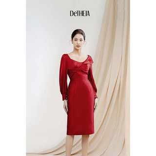 Đầm thiết kế Margaret cổ điển thời thượng Chất Tafta phù hợp mặc đi sự kiện váy bút chì thương hiệu DeTHEIA
