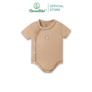 (MamanBébé chính hãng) Body chip cộc tay La Pomme baby kisses - Nâu