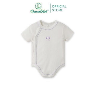 (MamanBébé chính hãng) Body chip cộc tay La Pomme baby kisses - Tím