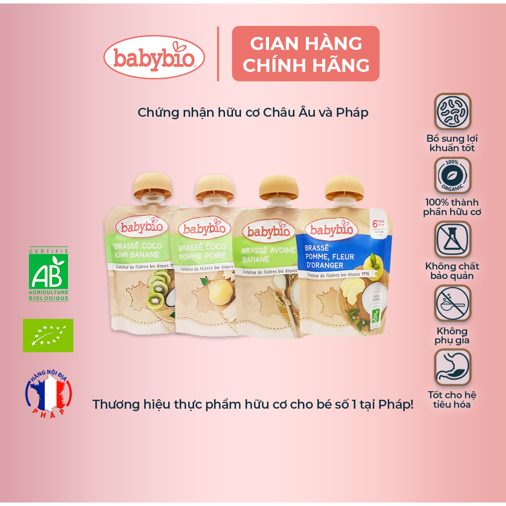 Sữa chua dừa hữu cơ cho bé Babybio 85g (từ 6 tháng tuổi)