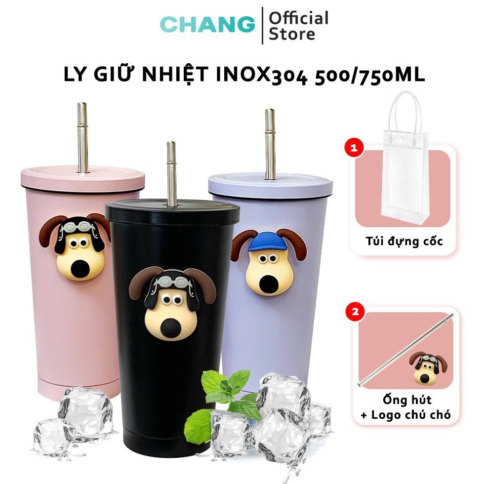 Ly Giữ Nhiệt Sticker Hình Cún Màu Pastel Dung Tích 500ML Và 700ML Chất Liệu Inox 304 Cao Cấp Tặng Kèm Ống Hút Và Túi | BigBuy360 - bigbuy360.vn