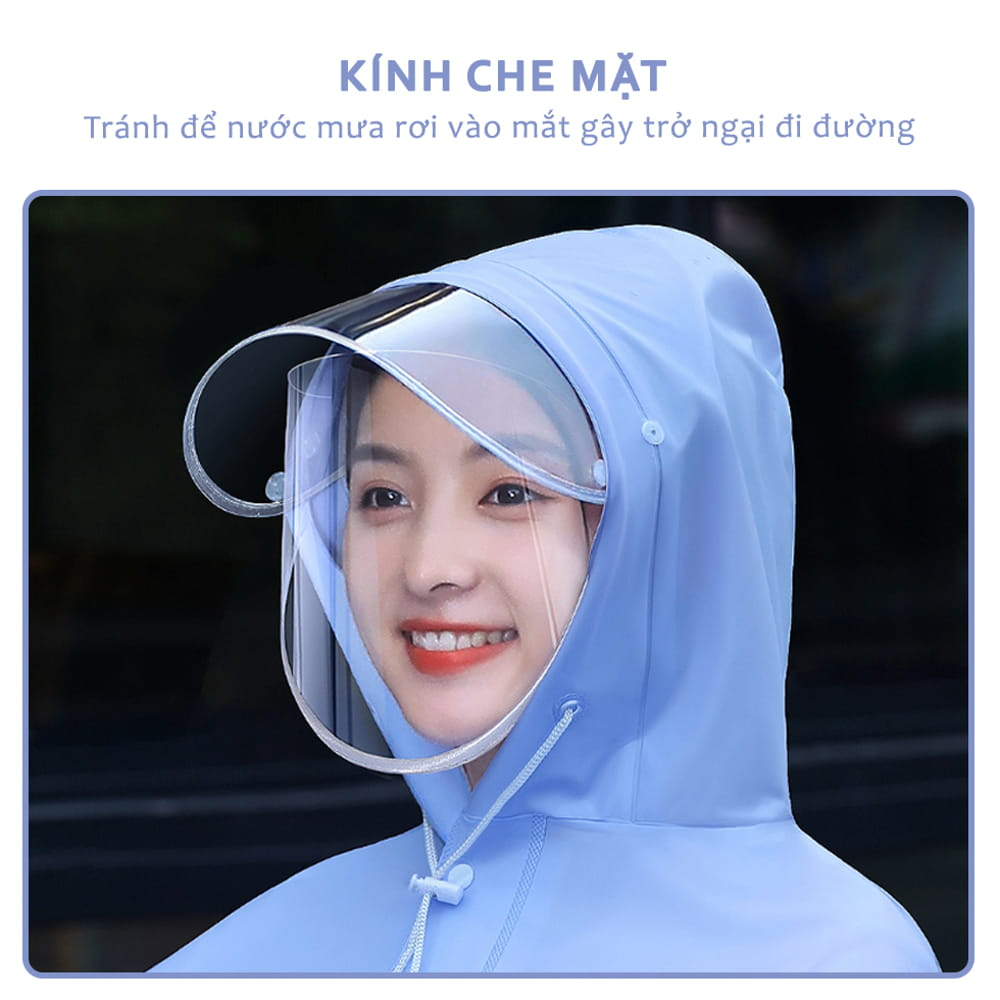 Áo Mưa Vạt Trước Trong Suốt Cho Mẹ Và Bé Siêu To, Che Phủ Toàn Thân Vành Đôi Chắn Mưa Chất Liệu Cao Cấp, Áo Mưa Cánh Dơi