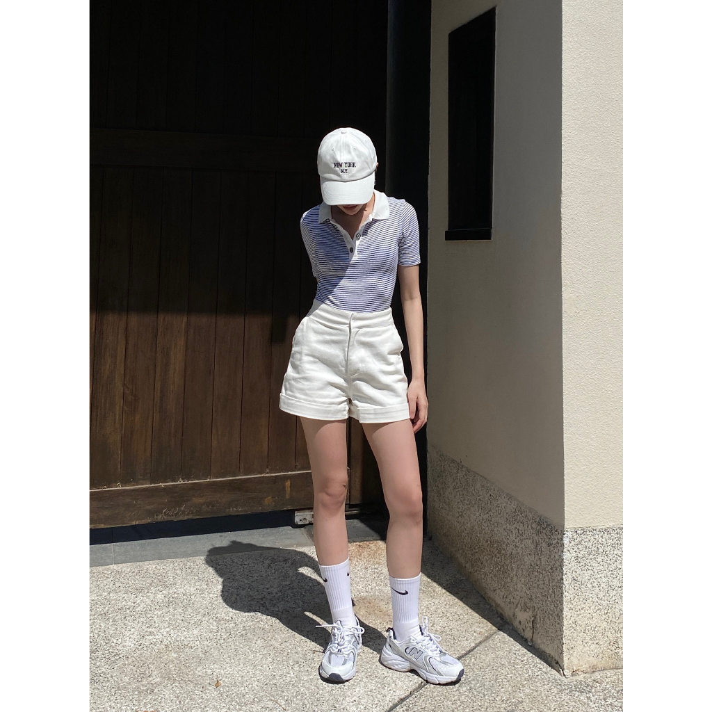 Bodysuit kẻ sọc tay ngắn cổ polo, là min - CAROL BODYSUIT | BigBuy360 - bigbuy360.vn