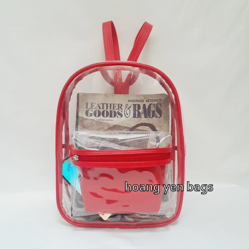 Balo nhựa trong suốt nhiều màu, đựng được tập A4