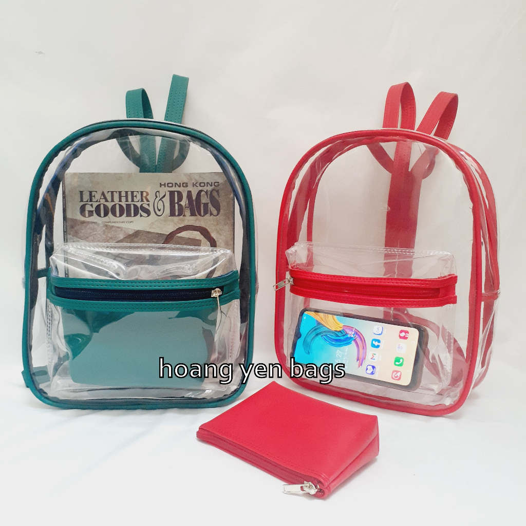 Balo nhựa trong suốt nhiều màu, đựng được tập A4