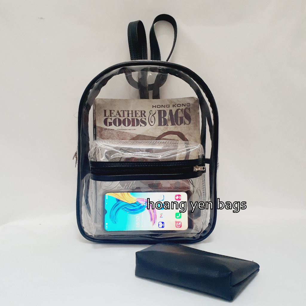 Balo nhựa trong suốt nhiều màu, đựng được tập A4