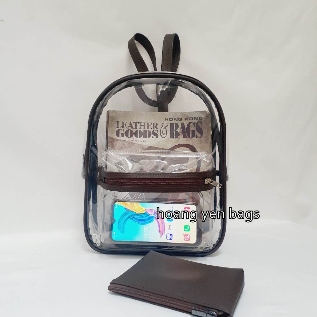 Balo nhựa trong suốt nhiều màu, đựng được tập A4