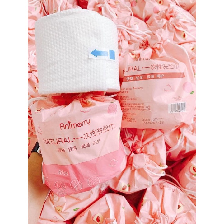 Khăn Mặt Animerry Khô Dùng 1 Lần Cuộn Tẩy Trang, Lau Khô, Lau Ướt Giấy Cotton Lau Mặt Dùng Một Lần Mocco Mẫu Mới