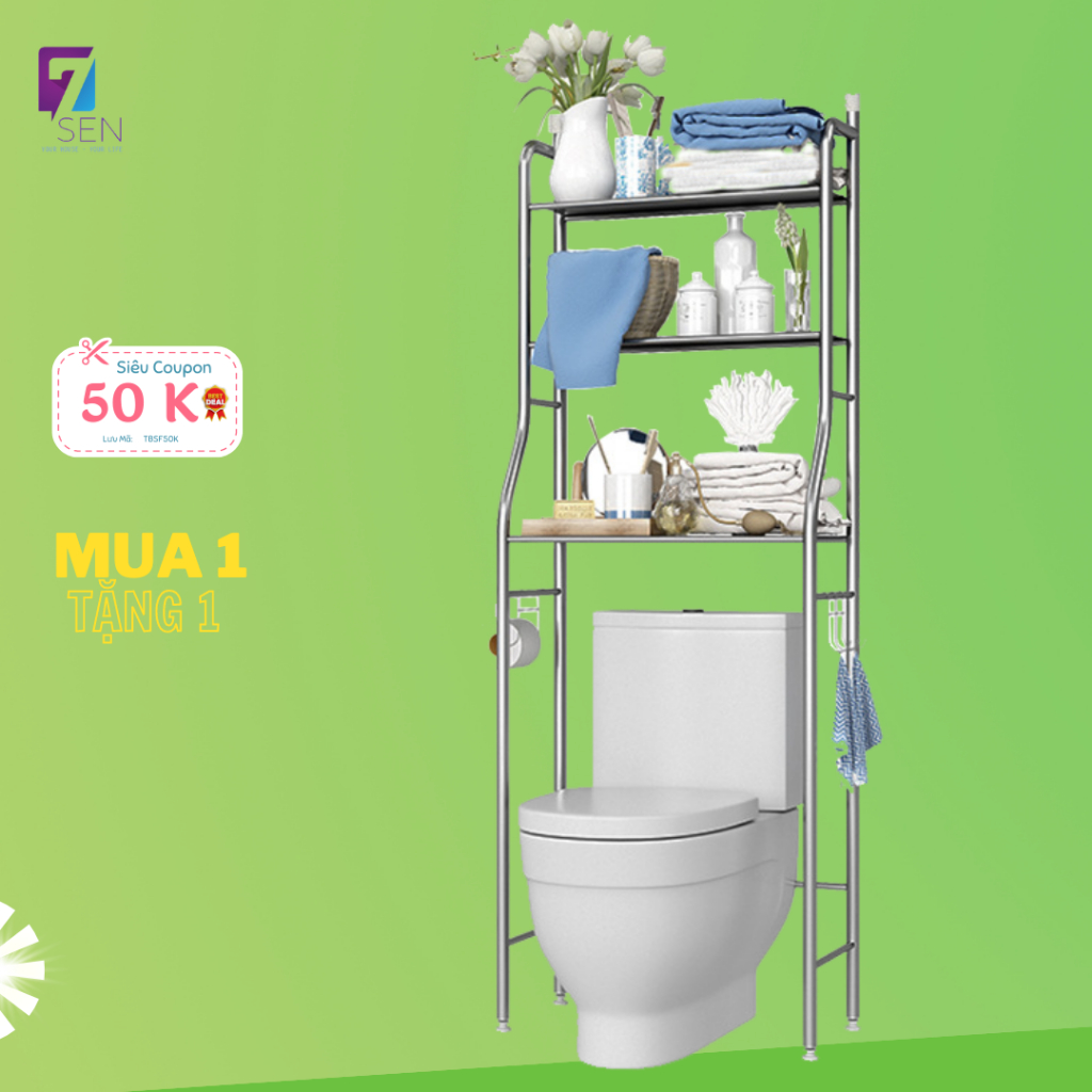 Kệ Để Đồ INOX Sau Bồn Cầu 3 Tầng Cao Cấp Mẫu Mã Mới Giá Rẻ