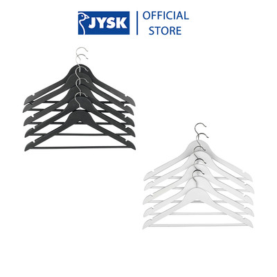 Bộ 5 móc áo | JYSK Helmut | gỗ | trắng/đen | R45xC22cm/R44.5xC23cm