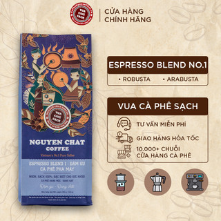 Cà Phê Hạt ESPRESSO BLEND 1 Robusta và Arabusta Rang Nguyên Chất Phong Cách Ý, Mùi Hương Thơm Nồng, Vị Đậm Đà Hậu Kéo D