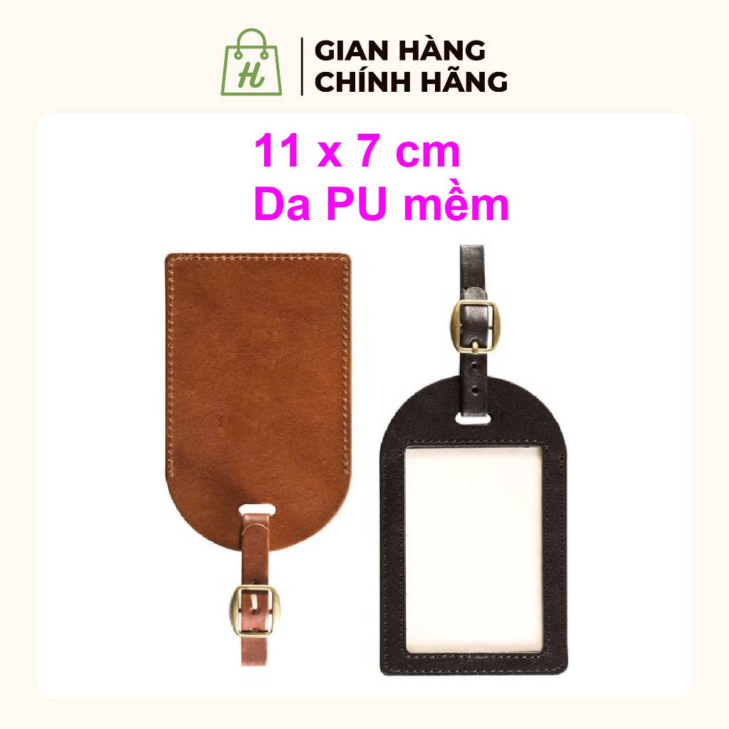 Thẻ tên gắn hành lý bằng da PU mềm Khóa màu đồng vintage