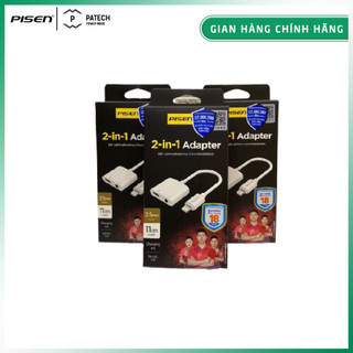 Đầu chuyển Pisen 2 -in -1 Zinc Alloy (Sạc, Nghe nhạc, thoại, USB L , 3.5mm, 12cm) - Hàng chính hãng