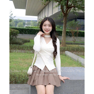 Áo len vạt chéo cổ chocker cá tính - Retrostyle