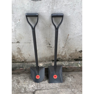 Xẻng thép có cán sắt, có tay cầm