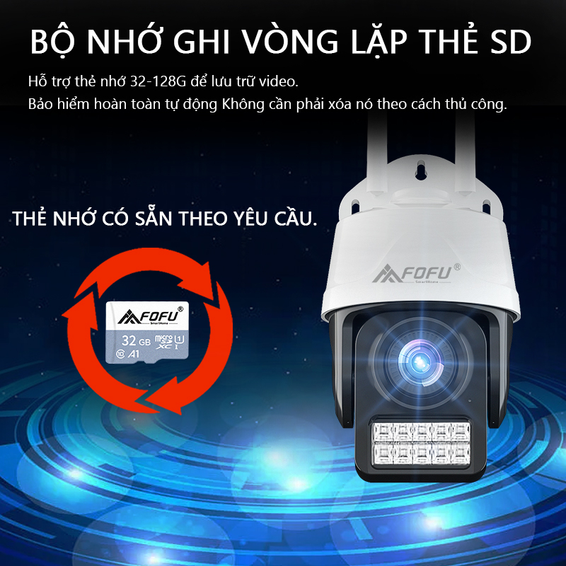 Camera ip wifi Ngoài Trời PTZ2 FullHD Tiếng Việt - Xoay 360 tầm nhìn ban đêm đầy đủ màu sắc Chống thấm
