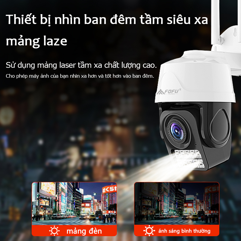 Camera ip wifi Ngoài Trời PTZ2 FullHD Tiếng Việt - Xoay 360 tầm nhìn ban đêm đầy đủ màu sắc Chống thấm