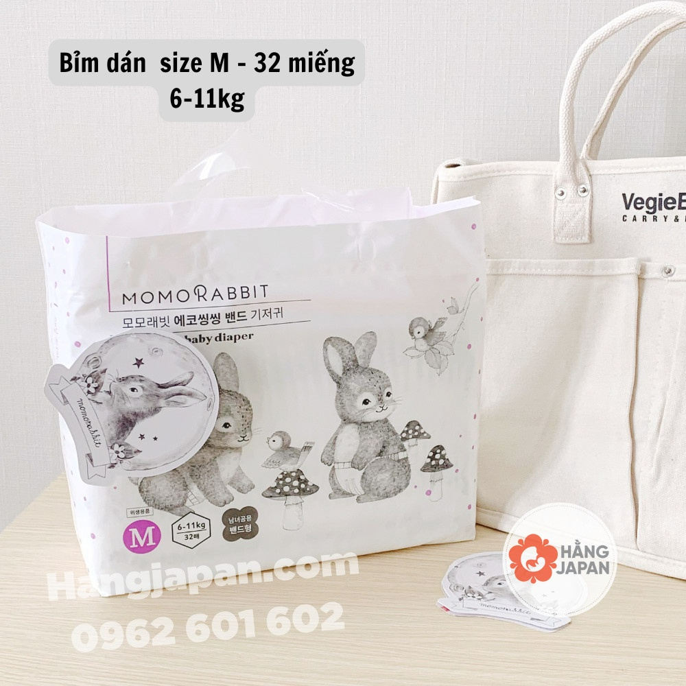 Tã/ bỉm Momo Rabbit dán/ quần đủ size S36/ M32/ L30/ XL28/ L28/ XL22/ XXL18/ M30 nội địa Hàn Quốc