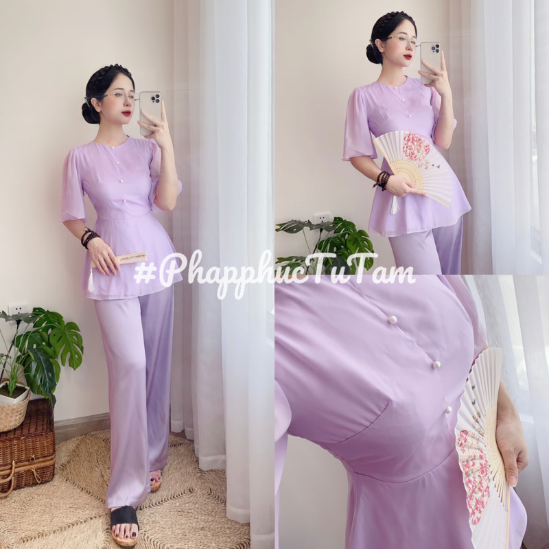 Pháp phục lễ chùa cúc ngọc - Tím -P02